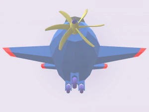 low poly stylized aircraft 3D Model