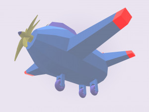low poly stylized aircraft 3D Model