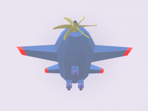 low poly stylized aircraft 3D Model