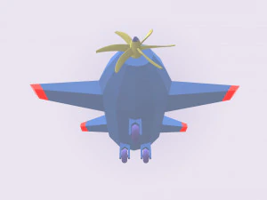 low poly stylized aircraft 3D Model