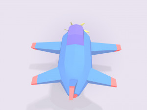 low poly stylized aircraft 3D Model