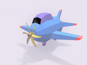 low poly stylized aircraft 3D Model