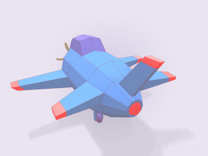 low poly stylized aircraft 3D Model