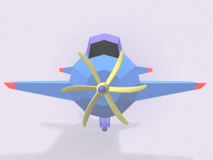 low poly stylized aircraft 3D Model
