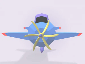 low poly stylized aircraft 3D Model