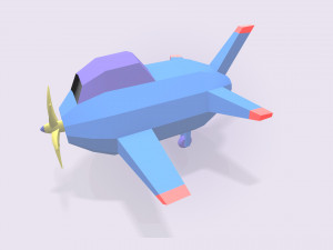 low poly stylized aircraft 3D Model