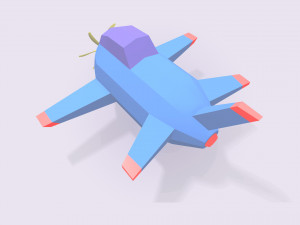 low poly stylized aircraft 3D Model