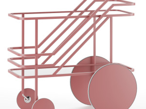 glass and steel food trolley dante 3D Model