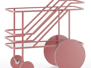 Тележка для еды из стекла и стали Dante 3D Модель