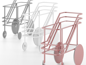 glass and steel food trolley dante Modèle 3D