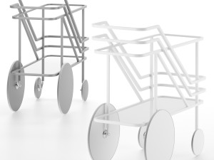 glass and steel food trolley dante Modèle 3D