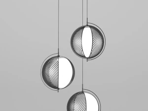 गेंद के आकार का प्लूटो शेड वाला पेंडेंट लैंप 3D मॉडल