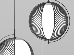 pendant lamp with ball-shaped shade pluto Modèle 3D