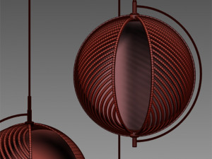 pendant lamp with ball-shaped shade pluto Modèle 3D