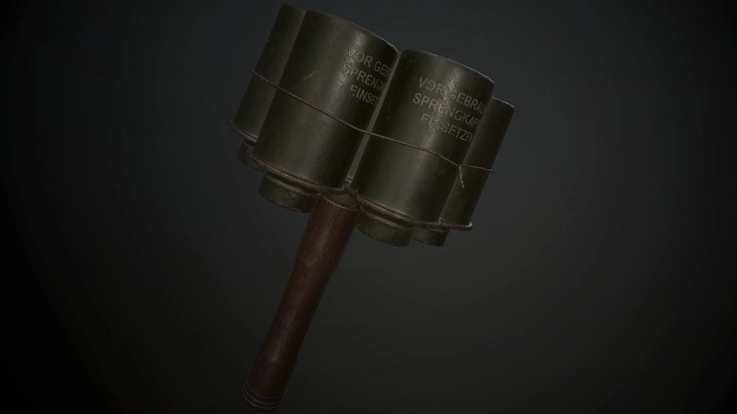 stielhandgranate anti tank grenade 3d game ready 3D Model .c4d .max .obj .3ds .fbx .stl .blend