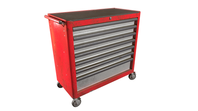 toolbox used dirty low-poly-game-ready 3D Model .c4d .max .obj .3ds .fbx .stl .blend 