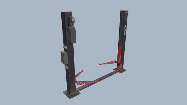 two post lift game ready 3D Model .c4d .max .obj .3ds .fbx .stl .blend 