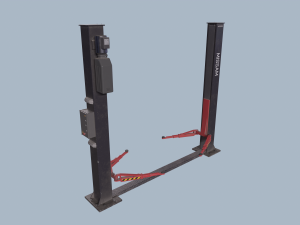 two post lift game ready 3D Model