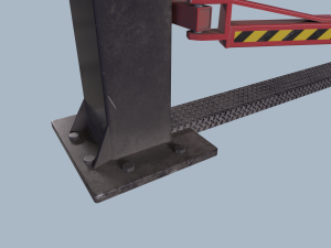 two post lift game ready 3D Model