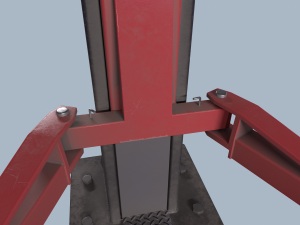 two post lift game ready 3D Model