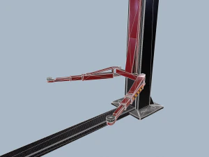 two post lift game ready 3D Model