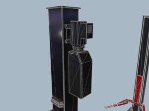 two post lift game ready 3D Model