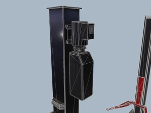 two post lift game ready 3D Model