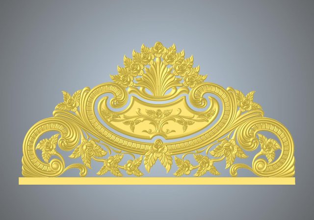 floral bed frame with rose and twisted leaves wood carving file stl Model 3D .c4d .max .obj .3ds .fbx .stl .blend 