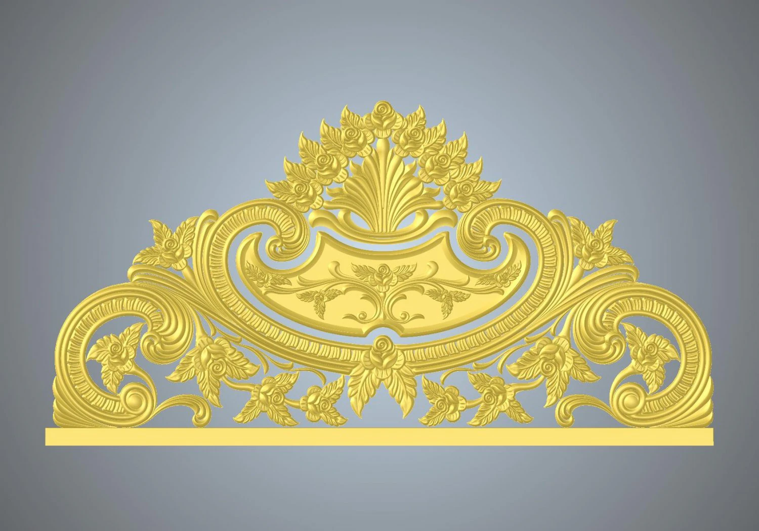 floral bed frame with rose and twisted leaves wood carving file stl 3D Model .c4d .max .obj .3ds .fbx .stl .blend