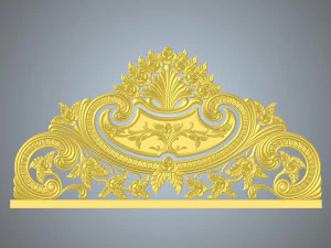 marco de cama floral con rosa y hojas retorcidas archivo de talla de madera stl Modelo 3D