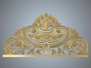floral bed frame with rose and twisted leaves wood carving file stl 3D Model