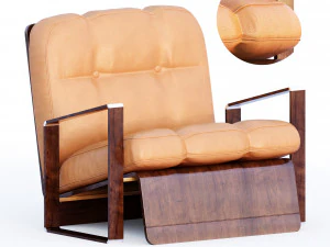 Kursi berlengan kulit Model 3D