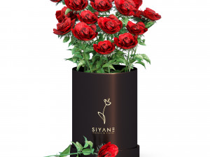 Red rose vase 3D-Modell