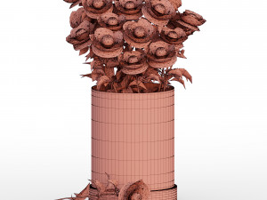 Red rose vase 3D 模型