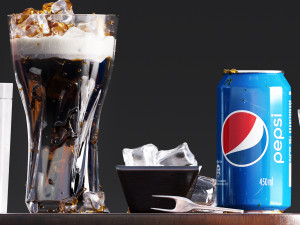 Pepsi set with french fries 3D-Modell