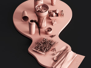 Pepsi set with french fries 3D-Modell