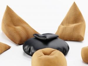 knitted bean bag 3D 模型