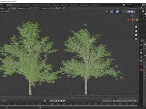2diffrent tree maple 2 trees models in the scene Modelo 3D