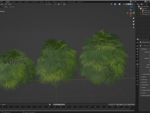 New Plant High detail Rhapis Excelsa Bush Model 3D