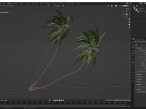New Plant High detail Cocos Nucifera Windy02 3D-Modell