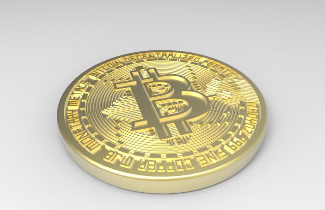 Bitcoin 3D 打印模型 .c4d .max .obj .3ds .fbx .stl .blend 