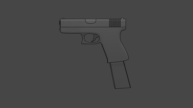 Pistol Model 3D .c4d .max .obj .3ds .fbx .stl .blend 