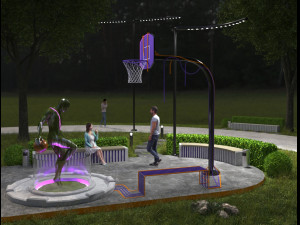 Art object on the pond Model 3D