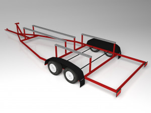 Boat and boat trailer Modelo 3D