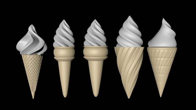 icecream collection 3D Model .c4d .max .obj .3ds .fbx .stl .blend 