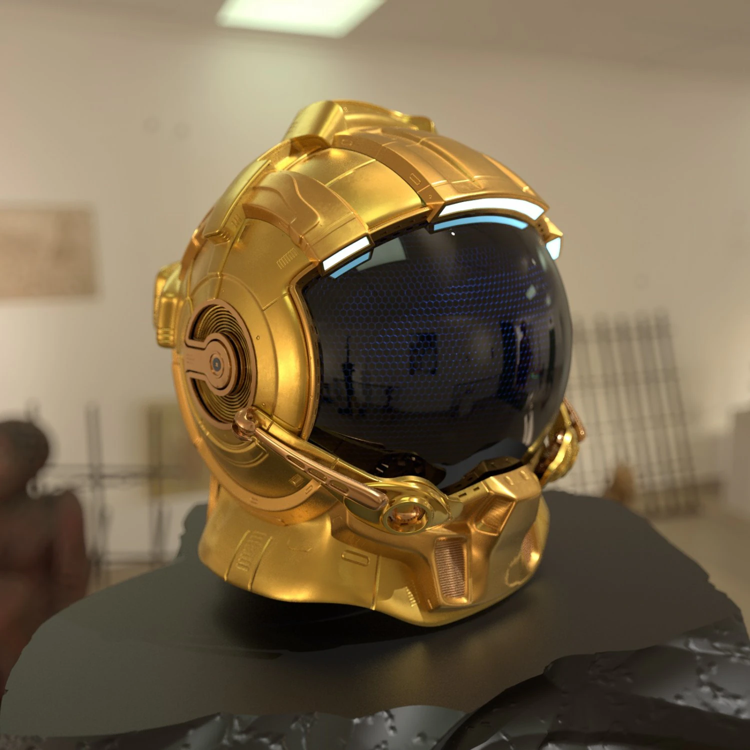 space helmet 3D Model .c4d .max .obj .3ds .fbx .stl .blend 