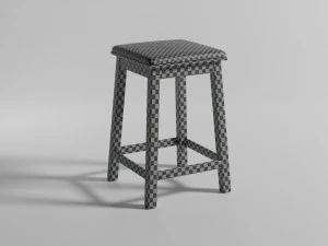 banqueta de cadeira simples sem bra&ccedil;os Modelo 3D