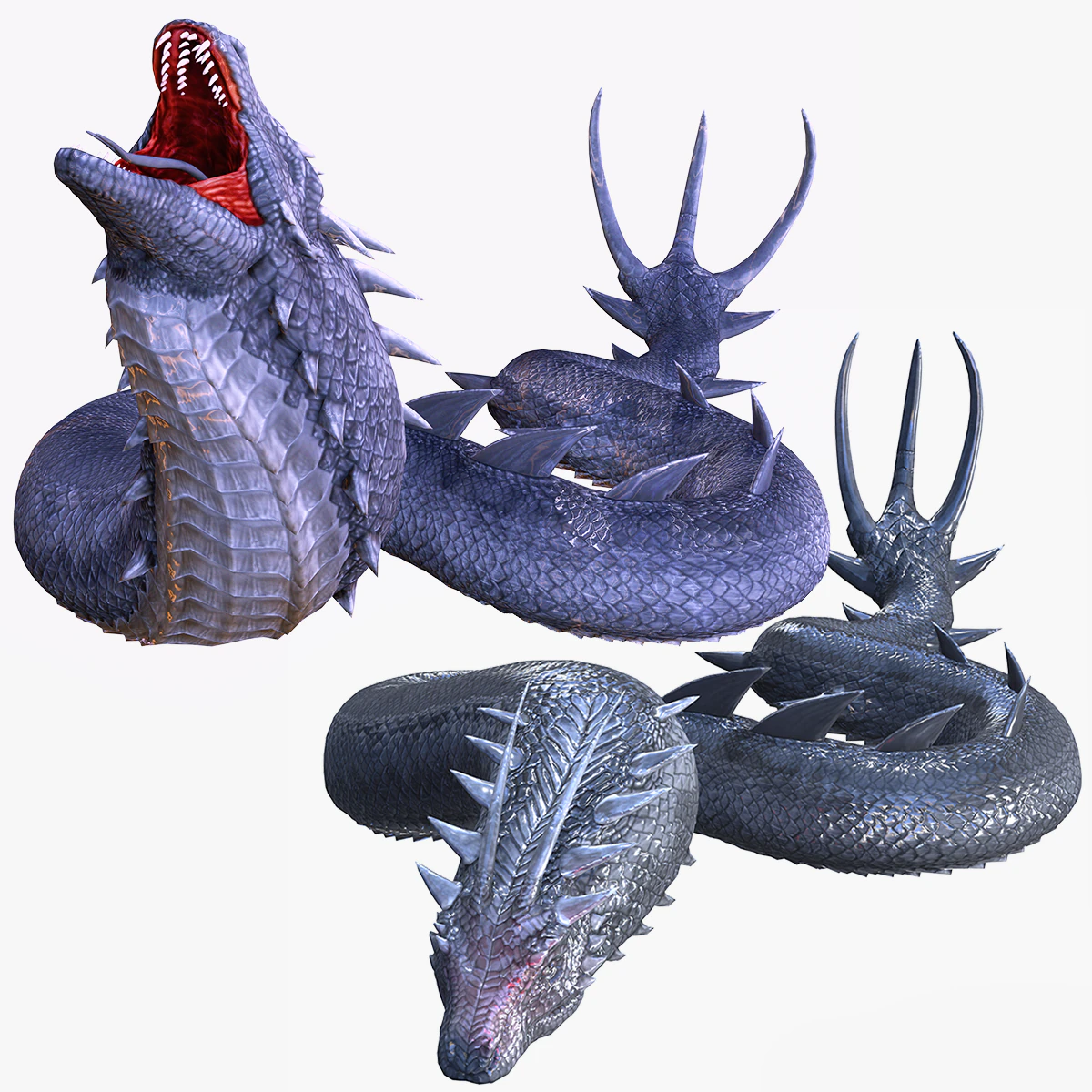 DINOSAUR DRAGON DINOSAUR SNAKE COBRA SNAKE BASILIK DRAGON PYTHON VIPER PYTHON RAPTOR PREDATOR 3D Model .c4d .max .obj .3ds .fbx .stl .blend 