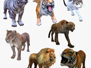 猫の 3D モデルをダウンロード 猫の雌ライオン タイガー ライオン チーター ヒョウ プレデター ラプター 雌ライオン モンスター 3Dモデル