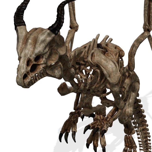 BONES FLYING DRAGON - ANIMATED DRAGON 3D Model .c4d .max .obj .3ds .fbx .stl .blend 
